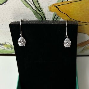 Pear Shaped Cubic Zirconia Dangle Earrings